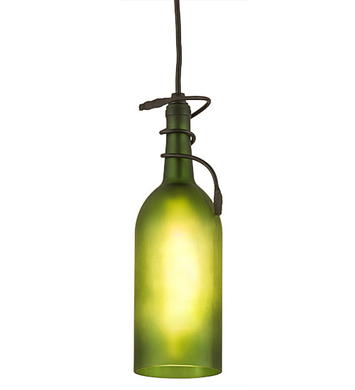 5" Green Wine Bottle Mini Pendant 71191