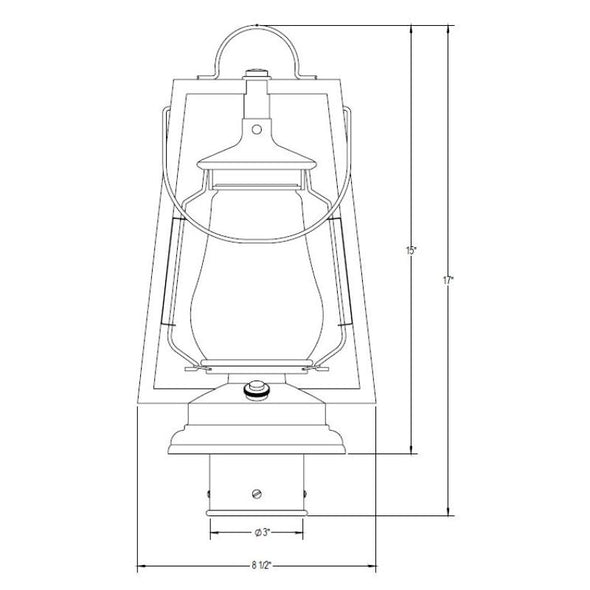 49er Lantern Post Mount 752-S-3-12V