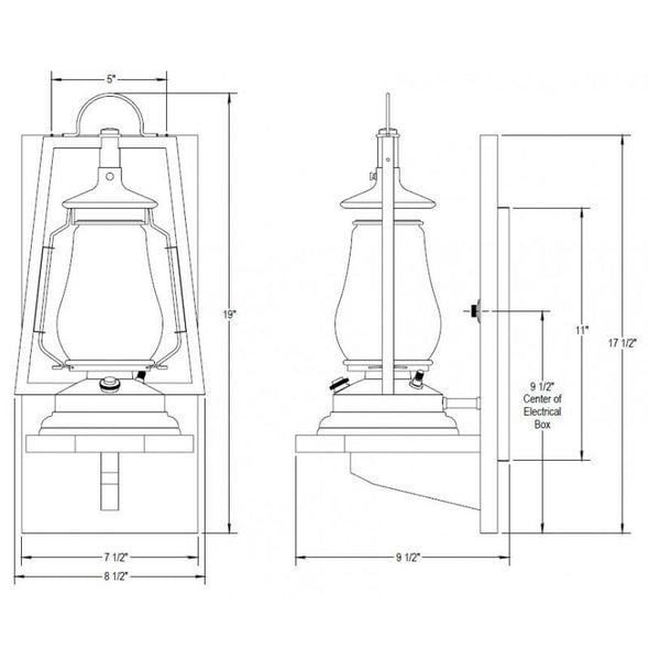 49er Lantern Wood Wall Sconce 752-S-8