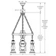 Wagon Wheel Chandelier Pioneer 4 Lantern 772-S-44