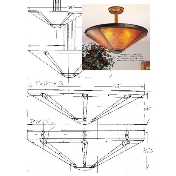 Craftsman Mesa Chandeliers Mica Lamp Company