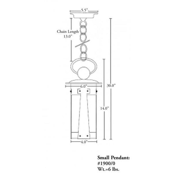 1900/0 Small Lantern Pendant Mica Lamp